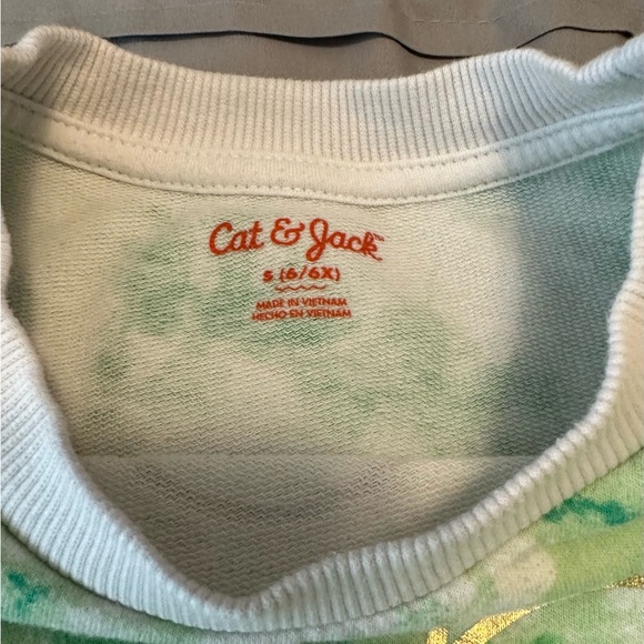 Cat & Jack Green Tie-Dye Clover Sweatshirt - Picture 4 of 4